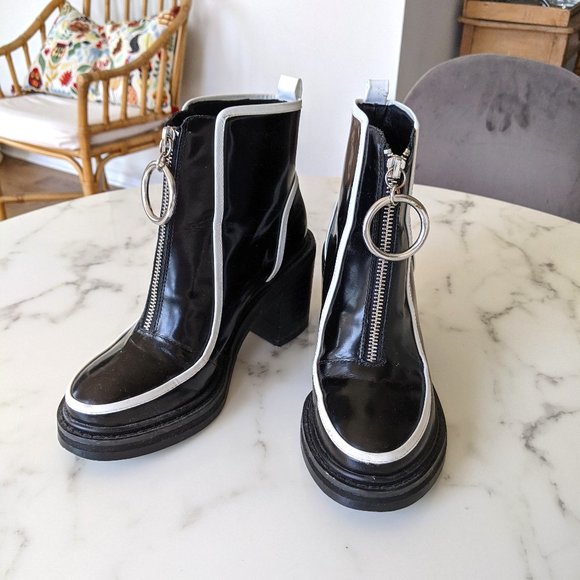 Shellys London Shoes - Shellys London Mod 60s/Y2K Black and White Boots